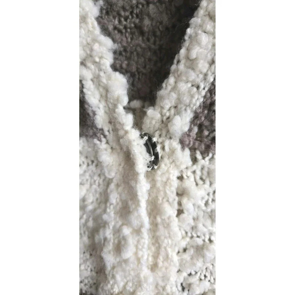 Free People Cardigan Womens S Cuddle Bear Brown Striped Boucle Wool Blend Pocket - Picture 3 of 9